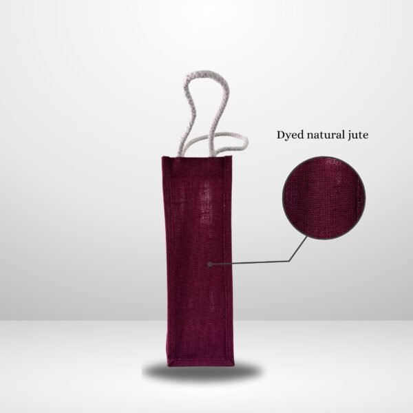 Single Bottle Jute Wine Bag with Drawstring 2
